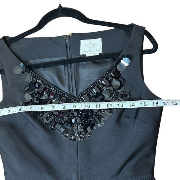 Kate Spade Black Cupcake Dress Embellished Neckline - Picture 15 of 16
